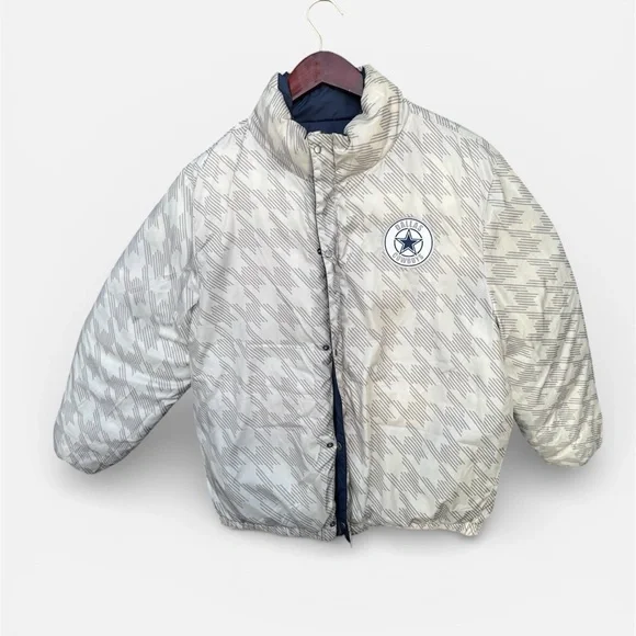 🏈Women’s WEAR by Erin Andrew’s Navy White Dallas Cowboys Reversible Cropped Full - Picture 3 of 8